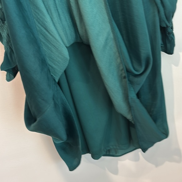 Old Navy Green Cold Shoulder Satin‎ Swing Dress Womens Medium - Picture 7 of 9